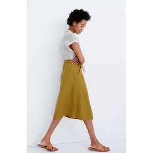Madewell Tie Waist Utility Midi Skirt